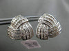 ESTATE LARGE 1.92CT DIAMOND 14K WHITE GOLD 3D MULTI ROW TRIANGULAR STUD EARRINGS
