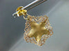 ESTATE LARGE 14KT YELLOW & ROSE GOLD CIRCLE STAR FILIGREE HANGING EARRINGS #1682