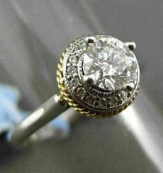 ANTIQUE .50CT DIAMOND 14KT TWO TONE GOLD SOLITAIRE 3D ENGAGEMENT FRIENDSHIP RING