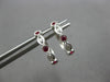 .23CT DIAMOND & AAA RUBY 14K WHITE GOLD 3D INFINITY HUGGIE HOOP HANGING EARRINGS