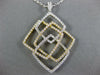 EXTRA LARGE 1.57CT DIAMOND 18KT 2 TONE GOLD MULTI SQUARE LOVE KNOT FUN PENDANT
