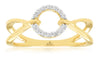 ESTATE .12CT DIAMOND 14KT YELLOW GOLD 3D ROUND CLASSIC CIRCLE OF LIFE FUN RING