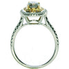 .99CT WHITE & PINK DIAMOND 18KT TRI COLOR GOLD ROUND DOUBLE HALO ENGAGEMENT RING