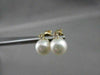 ESTATE .16CT DIAMOND & AAA SOUTH SEA PEARL 14K WHITE GOLD STUD EARRINGS #1772