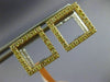 ESTATE .84CT WHITE & FANCY YELLOW DIAMOND 18K 2 TONE GOLD 3D SQUARE FUN EARRINGS