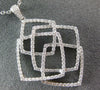ESTATE LARGE 1.56CT DIAMOND 18K WHITE GOLD 3D MULTI SQUARE LOVE KNOT FUN PENDANT
