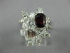 ESTATE LARGE 4.85CT DIAMOND & AAA RUBY PLATINUM CLUSTER FLOWER ANNIVERSARY RING