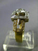 ESTATE WIDE .75CT DIAMOND 18KT TWO TONE GOLD SQUARE BEZEL ENGAGEMENT RING #9804