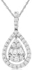 .50CT DIAMOND 14K WHITE GOLD ROUND & BAGUETTE CLUSTER TEAR DROP HALO FUN PENDANT