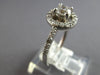 ESTATE 1.34CT DIAMOND 14KT WHITE GOLD 3D ROUND HALO SOLITAIRE ENGAGEMENT RING