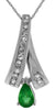 .63CT DIAMOND & AAA EMERALD 14KT WHITE GOLD PEAR SHAPE & ROUND SNAKE FUN PENDANT