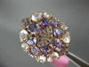 ESTATE 5.0CT AAA AMETHYST TANZANITE & PINK QUARTZ 14KT ROSE GOLD FILIGREE RING