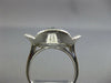 LARGE 1.25CT WHITE & BLUE DIAMOND 14KT WHITE GOLD 4 LEAF CLOVER FLOWER LOVE RING