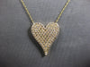 LARGE .99CT DIAMOND 14KT YELLOW GOLD 3D PAVE CLASSIC HEART SHAPE LOVE NECKLACE