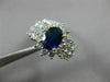 ESTATE WIDE 2.93CT DIAMOND & SAPPHIRE 18KT TWO TONE GOLD 3D HALO ENGAGEMENT RING