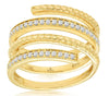 ESTATE WIDE .25CT DIAMOND 14KT YELLOW GOLD 3D CRISS CROSS SNAKE FUN RING