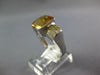 LARGE 5.0CT AAA YELLOW TOPAZ 14K WHITE GOLD CUSHION & EMERALD CUT BEZEL FUN RING
