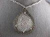 EXTRA LARGE .30CT DIAMOND 14K WHITE & BLACK GOLD WOVEN TEAR DROP ETOILE NECKLACE