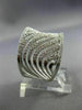 ESTATE LARGE 1.21CT DIAMOND 14K WHITE GOLD 3D MULTI WAVE SEMI ETERNITY LOVE RING