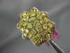 LARGE 3.44CT PINK & FANCY YELLOW DIAMOND 18K YELLOW GOLD MULTI SHAPE FLOWER RING