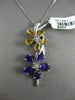 LARGE 3.80CT DIAMOND & AAA AMETHYST & CITRINE 14K WHITE GOLD 3D FLOATING PENDANT