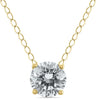ESTATE .33CT DIAMOND 14KT YELLOW GOLD 3D CLASSIC SOLITAIRE 4 PRONG LOVE NECKLACE