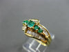 ESTATE 1.10CT DIAMOND & EMERALD 14K YELLOW GOLD GRADUATING ENGAGEMENT RING 12115