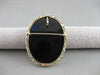 LARGE ESTATE 14KT YELLOW GOLD BLUE AGATE GIRL CAMEO FILIGREE PIN PENDANT #20769