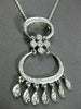 ANTIQUE LARGE .40CT DIAMOND 18KT WHITE GOLD 3D FILIGREE CHANDELIER PENDANT #3029
