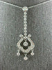 ESTATE LARGE 1.0CT DIAMOND 14KT WHITE GOLD 3D CHANDELIER FLOATING PENDANT #15422