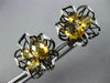LARGE 3.80CT DIAMOND & CITRINE 14KT YELLOW & BLACK GOLD FLOWER CLIP ON EARRINGS