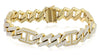 LARGE 8.55CT DIAMOND 14KT YELLOW GOLD 3D CUBAN OCTAGON ETERNITY UNISEX BRACELET