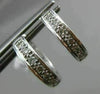 ESTATE .16CT DIAMOND 14KT WHITE GOLD 3D CLASSIC SIX STONE HUGGIE EARRINGS
