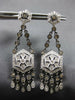 1.62CT WHITE & CHOCOLATE FANCY DIAMOND 14KT WHITE GOLD HEXAGON HANGING EARRINGS
