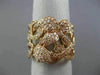 ESTATE WIDE 1.25CT ROUND DIAMOND 14K ROSE GOLD 3D OPEN FILIGREE FLOWER LEAF RING