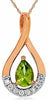 .51CT DIAMOND & AAA PERIDOT 14K ROSE GOLD 3D PEAR SHAPE & ROUND INFINITY PENDANT