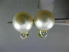 ESTATE LARGE .40CT DIAMOND 18KT GOLD 3D SOUTH SEA PEARL CLASSIC CLIP ON EARRINGS