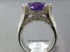 LARGE 5.59CT DIAMOND & AAA AMETHYST 14KT WHITE GOLD OVAL & ROUND STATEMENT RING