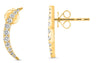 ESTATE .40CT DIAMOND 14KT YELLOW GOLD 3D ROUND CLASSIC MOON STUD FUN EARRINGS