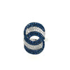 ESTATE 1.69CT DIAMOND & AAA SAPPHIRE 18K WHITE GOLD MULTI ROW LOVE KNOT FUN RING