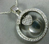 ESTATE .70CT DIAMOND 14K WHITE GOLD CIRCLE OF LIFE DOUBLE HEART LOVE PENDANT 504