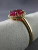 ESTATE 1.37CT DIAMOND & AAA RUBY 14KT ROSE GOLD 3D CLASSIC HALO ENGAGEMENT RING