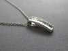 ESTATE .20CT DIAMOND 14KT WHITE GOLD 3D ROUND & BAGUETTE BAR FUN FOATING PENDANT