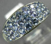 WIDE 1.50CT AAA TANZANITE 14KT WHITE GOLD 3D MULTI ROW FILIGREE ANNIVERSARY RING