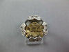 WIDE 9.91CT DIAMOND & AAA SMOKEY TOPAZ 14KT WHITE GOLD 3D MULTI HEART FUN RING