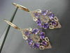 ESTATE 10.0CT MULTI GEM 14KT ROSE GOLD OPEN FILIGREE TEAR DROP HANGING EARRINGS
