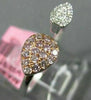 ESTATE .24CT WHITE & PINK DIAMOND 18K WHITE & YELLOW GOLD PEAR SHAPED FUN RING