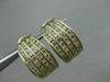 ESTATE WIDE 3.0CT FANCY DIAMOND 14KT TWO TONE GOLD 4 ROW HUGGIE EARRINGS #21295