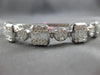 LARGE 4.44CT DIAMOND 18K WHITE GOLD MULTI SHAPE INVISIBLE SQUARE BANGLE BRACELET