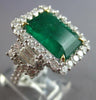 EXTRA LARGE 9.51CT DIAMOND & AAA EMERALD 18KT 2 TONE GOLD FILIGREE COCKTAIL RING